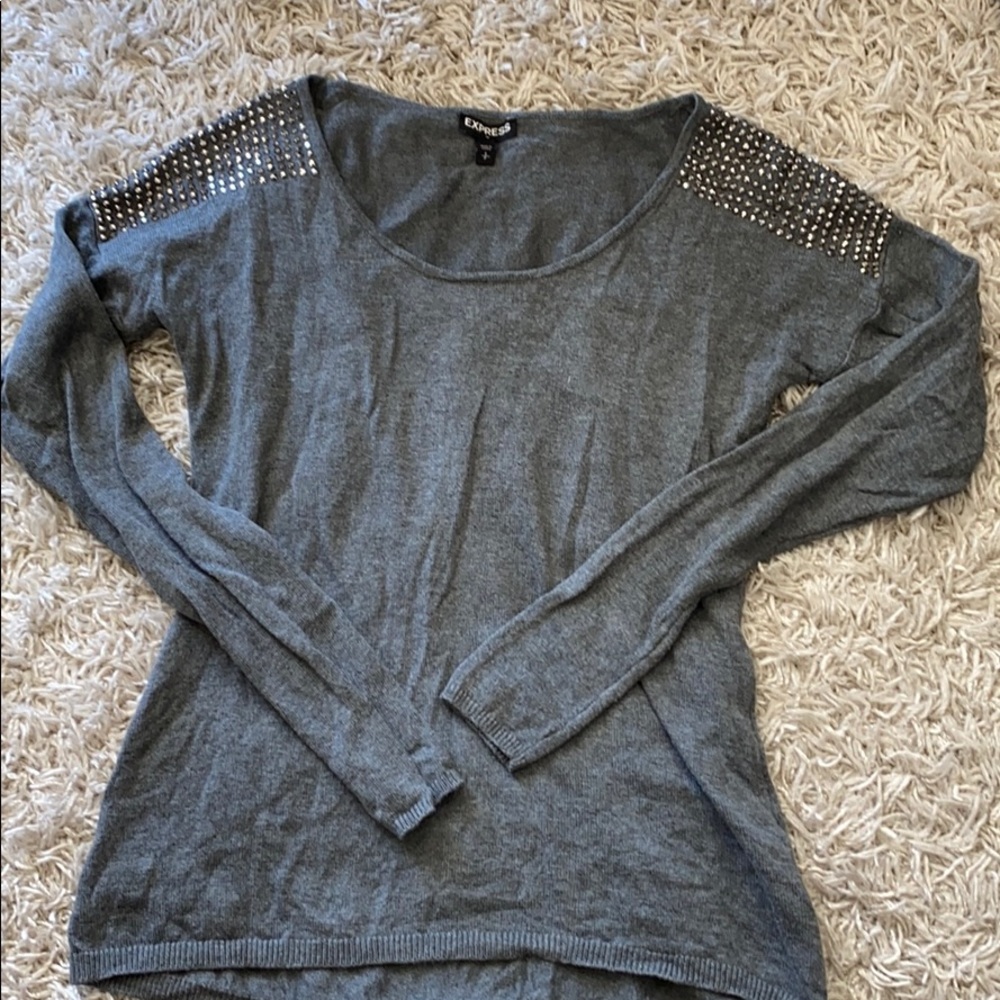 Express grey stud sweater